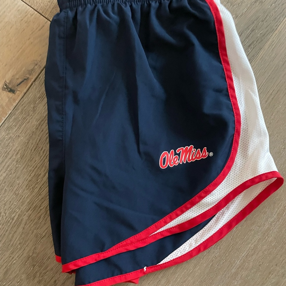 Nike Ole Miss Blue and Red Athletic Shorts with Elastic Waistband. Worn once. - Picture 2 of 4